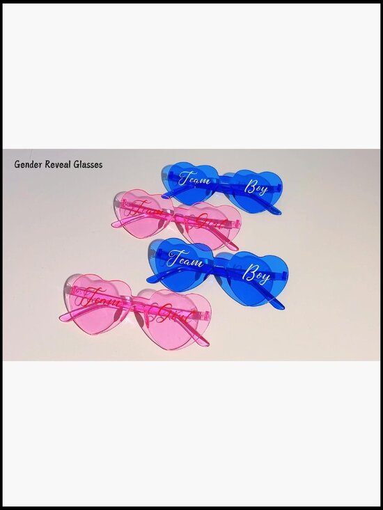 Gender Reveal Heart Shaped Sunglasses Party Favors Set of 40 main image 6